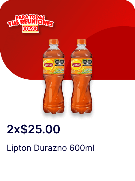 2x$25.00 Lipton Durazno 600ml