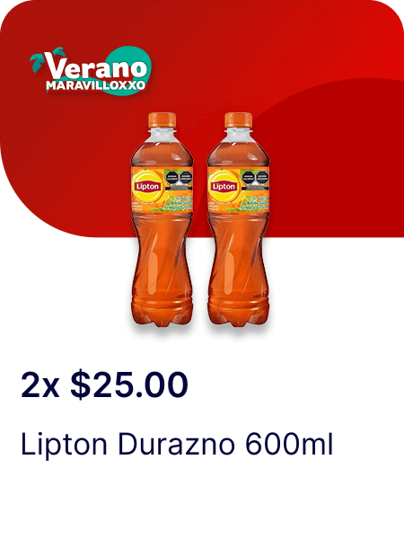 Cupon 2x$25.00 Lipton Durazno 600ml
