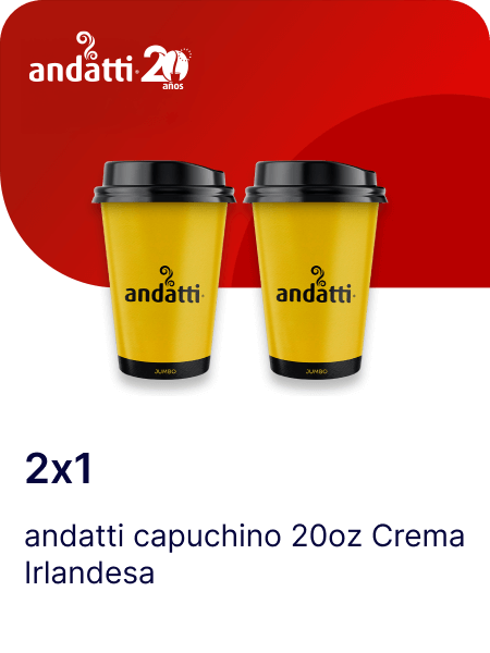 Cupon 2x1 andatti capuchino 20oz Crema Irlandesa