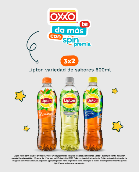 Cupon 3x2 Lipton variedad de sabores 600ml