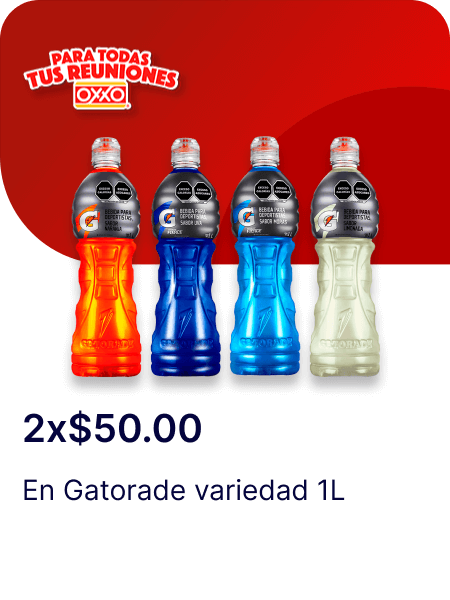 2x$50 en Gatorade variedad 1L