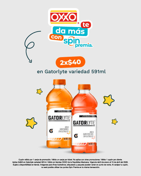 Cupon 2x$40 pesos Gatorlyte Variedad 591ml