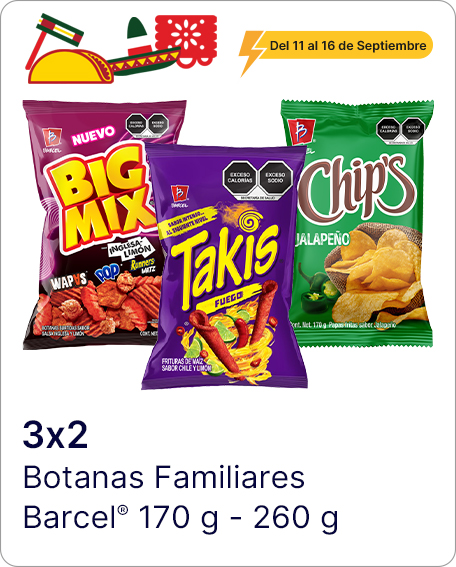 Variedad Botanas Barcel 170-260gr COMBÍNALOS COMO QUIERAS