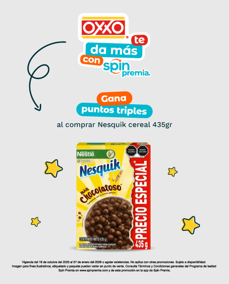 Gana puntos triples al comprar Nesquik cereal 435gr.