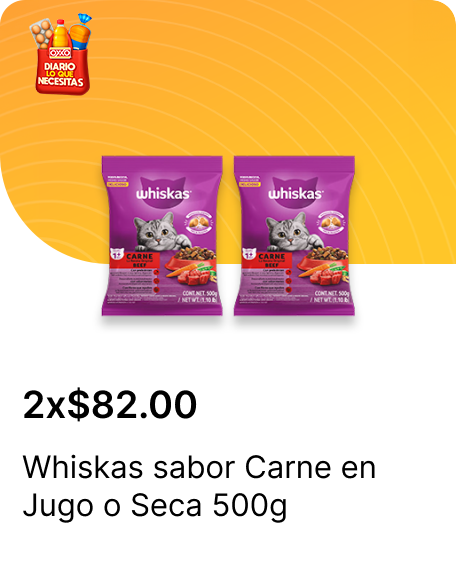 Whiskas sabor Carne en Jugo o Seca 500g