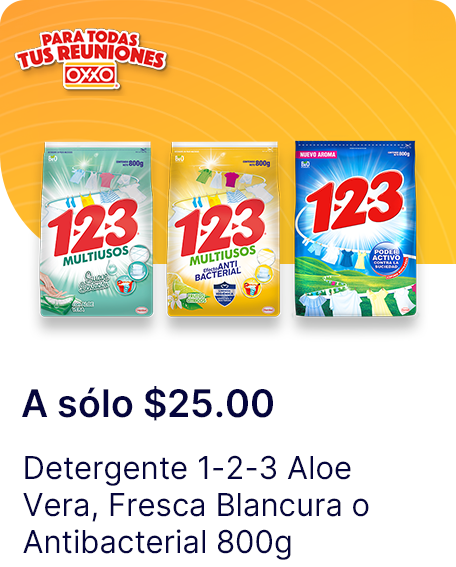 Detergente 123 Aloe Vera o Fresca Blancura o Antibacterial 800g