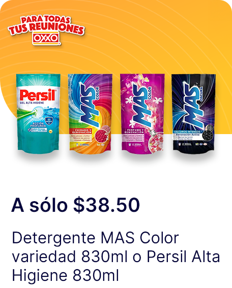Detergente MAS Color variedad 830ml o Persil Alta Higiene 830ml