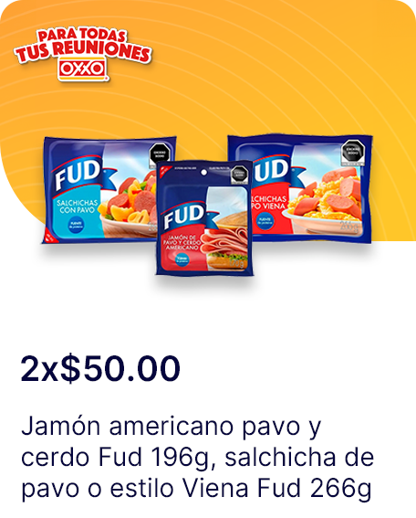 Jamon americano pavo y cerdo Fud 196g o salchicha de pavo o estilo Viena Fud 266g
