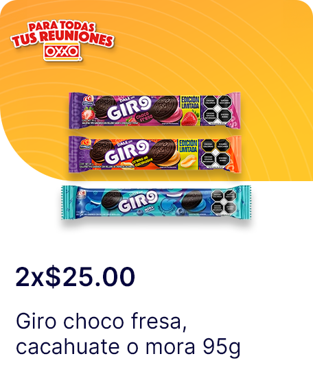 Giro choco fresa o cacahuate o mora 95g