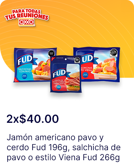 Jamon americano pavo y cerdo Fud 196g o salchicha de pavo o estilo Viena Fud 266g