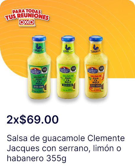 Salsa de guacamole Clemente Jacques con habanero o limon o serrano 355g