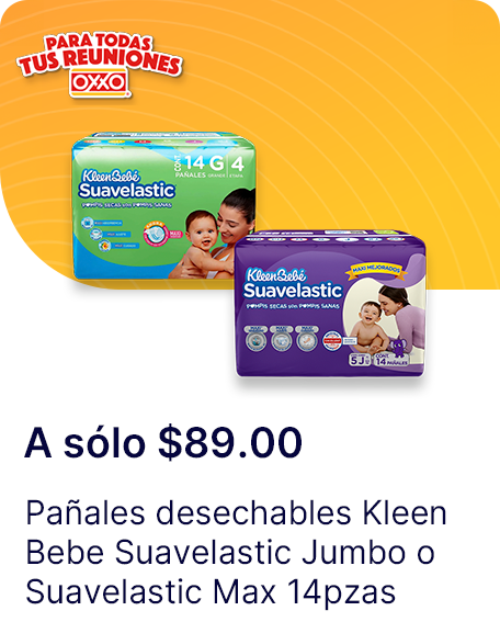 Panales desechables Kleen Bebe Suavelastic Jumbo o Suavelastic Max 14pzas