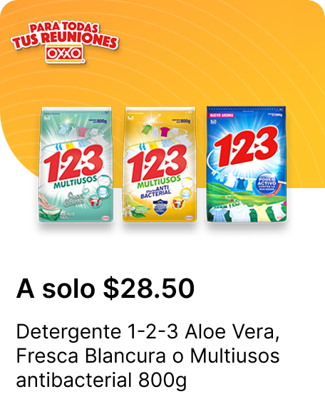 Detergente 123 Aloe Vera o Fresca Blancura o Multiusos antibacterial 800g
