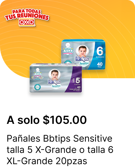 Panales Bbtips Sensitive talla 5 XGrande o talla 6 XLGrande 20pzas