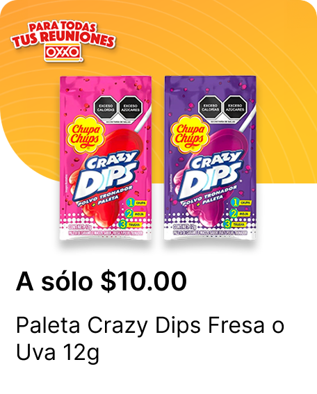 Paleta Crazy Dips Fresa o Uva 12g
