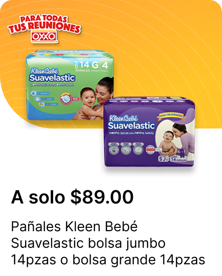 Panales Kleen Bebe Suavelastic bolsa jumbo 14pzas o Bolsa grande 14pzas