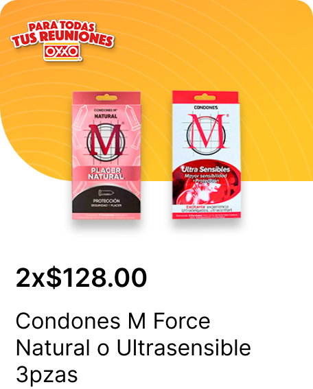 Condones M Force Natural o Ultrasensible 3pzas