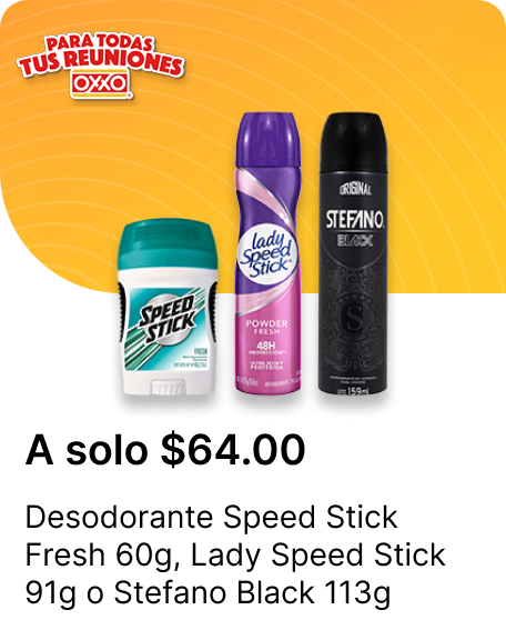 Desodorante Speed Stick Fresh 60g o Lady Speed Stick 91g o Stefano Black 113g