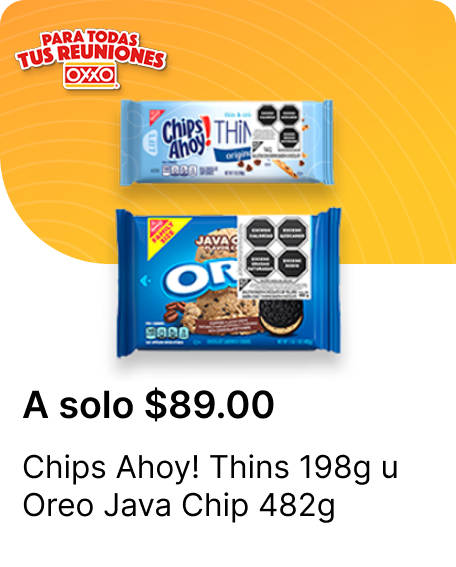 Chips Ahoy Thins 198g o Oreo Java Chip 482g