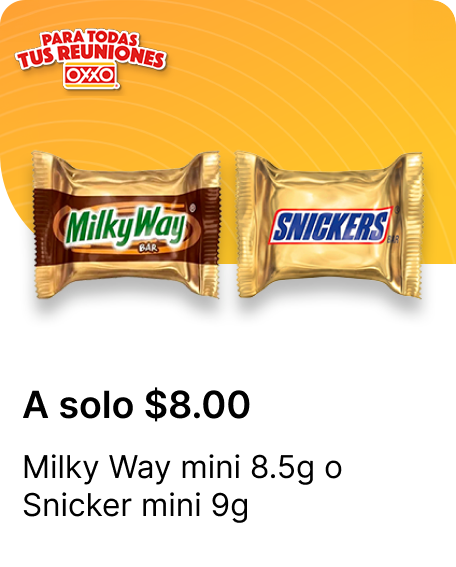 Milky Way mini 8.5g o Snicker mini 9g