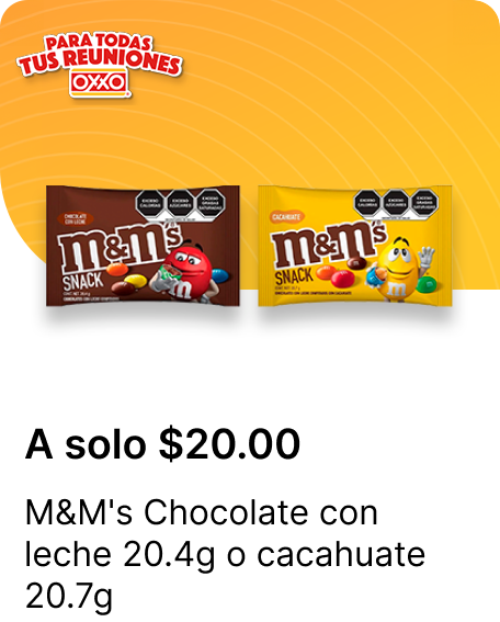M&Ms Chocolate con leche 20.4g o cacahuate 20.7g
