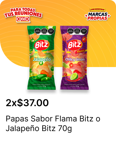 Papas Sabor Flama Bitz o Jalapeno Bitz 70g