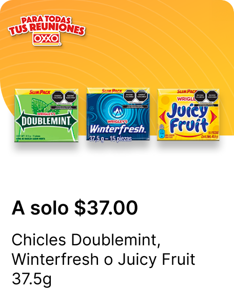 Chicles Doublemint o Winterfresh o Juicy Fruit 37.5g