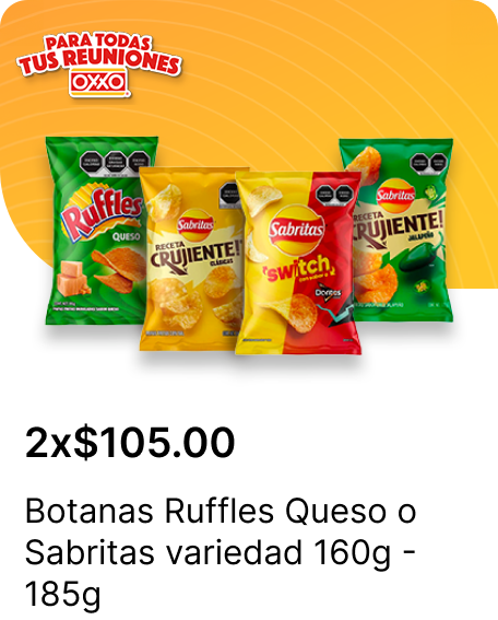 Botanas Ruffles Queso o Sabritas variedad 160g  185g