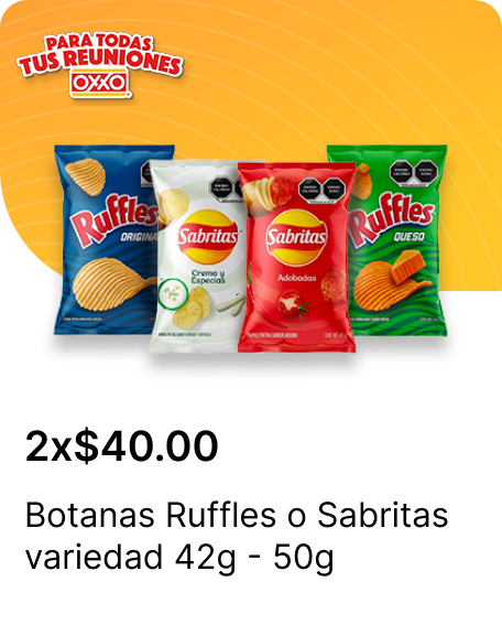 Botanas Ruffles o Sabritas variedad 42g  50g