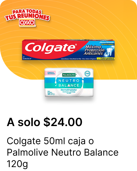 Colgate 50ml caja o PalmOlive Neutro Balance 120g