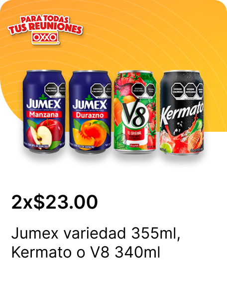 Jumex variedad 355ml o Kermato o V8 340ml