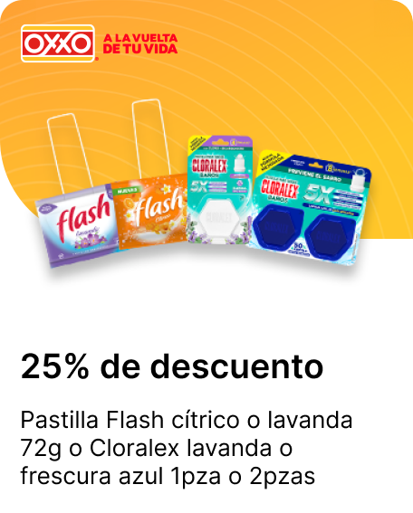Pastilla Flash citrico o lavanda 72g o Cloralex lavanda o frescura azul 1pza o 2pzas