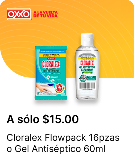 Cloralex Flowpack 16pzas o Gel Antiseptico 60ml