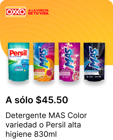 Detergente MAS Color variedad o Persil alta higiene 830ml