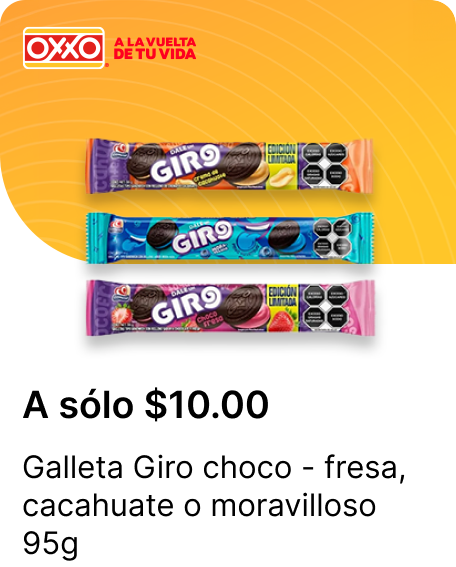 Galleta Giro choco  fresa o cacahuate o moravilloso 95g