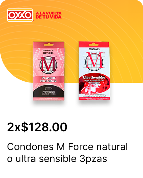 Condones M Force natural o ultra sensible 3pzas 