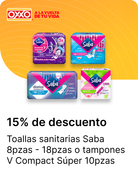 Toallas sanitarias Saba 8pzas  18pzas o tampones V Compact Super 10pzas