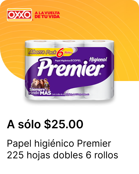 Papel higienico Premier 225 hojas dobles 6 rollos