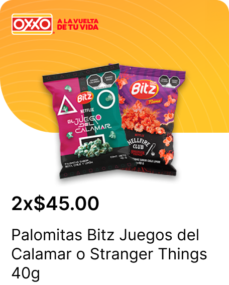 Palomitas Bitz Juegos del Calamar o Stranger Things 40g