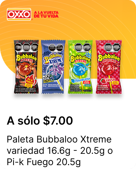 Paleta Bubbaloo Extreme variedad 16.6g  20.5g o Pik Fuego 20.5g