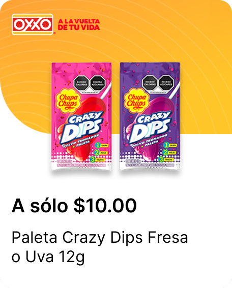 Paleta Crazy Dips Fresa o Uva 12g