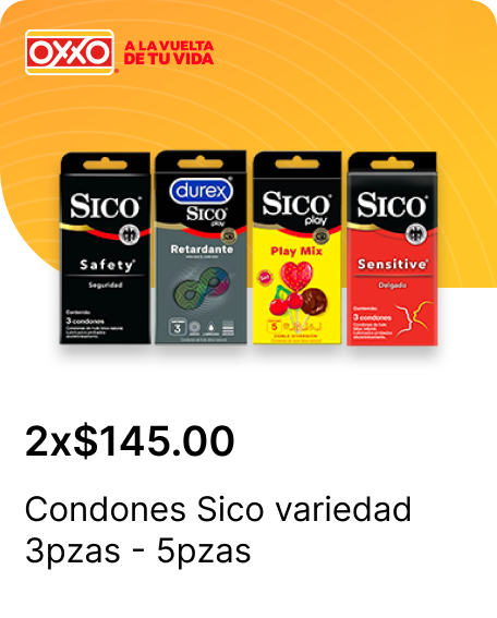 Condones Sico variedad 3pzas  5pzas