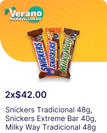 Milky Way Tradicional 48g o Snickers Extreme Bar 40g o Tradicional 48g