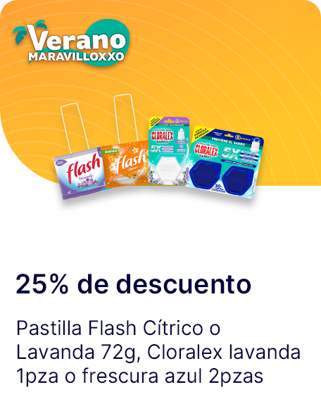 Pastilla Flash Citrico o Lavanda 72g o Cloralex lavanda 1pza o frescura azul 2pzas