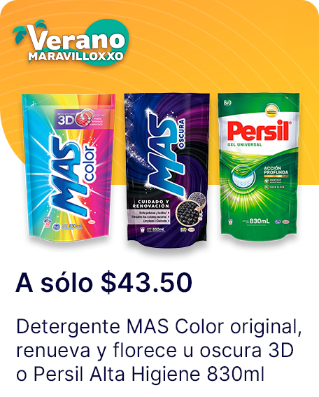 Detergente MAS Color original o renueva y florece u oscura 3D o Persil Alta Higiene 830ml