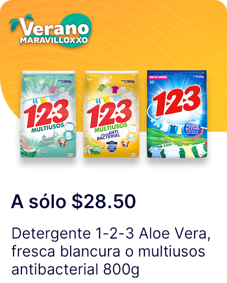 Detergente 123 Aloe Vera o fresca blancura o multiusos antibacterial 800g