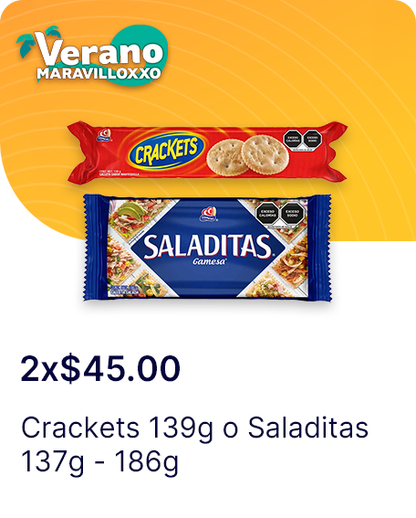 Crackets 139g o Saladitas 137g  186g