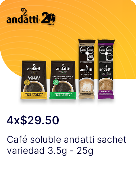 Cafe soluble andatti sachet variedad 3.5g  25g