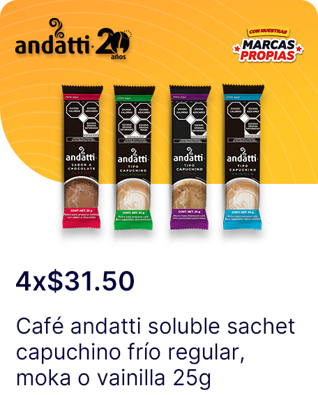 Cafe andatti soluble sachet capuchino frio regular o moka o vainilla 25g