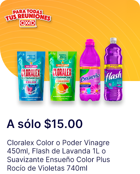 Cloralex Color o Poder Vinagre 450ml o Flash de Lavanda 1L o Suavizante Ensueno Color Plus Rocio de Violetas 740ml